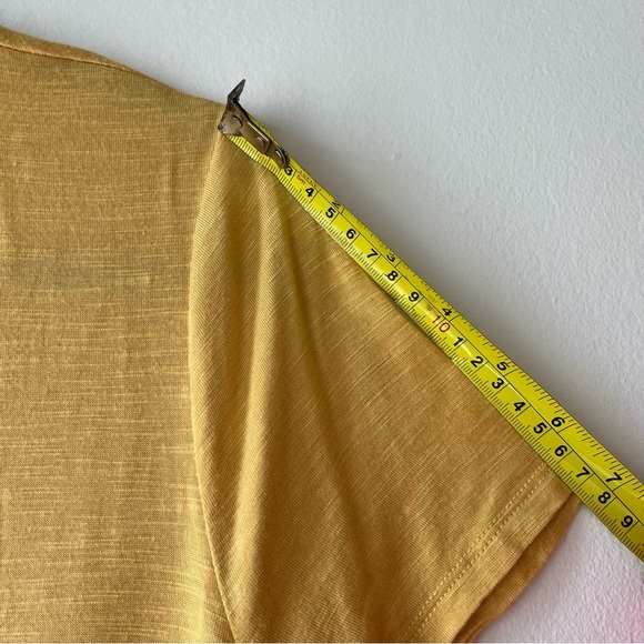 GAP Luxe t shirt | mustard yellow slub knit tee | size small warm toned casual - Picture 6 of 8